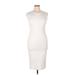 Zara W&B Collection Casual Dress - Bodycon High Neck Sleeveless: White Solid Dresses - Women's Size X-Large