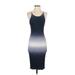 Charlotte Russe Casual Dress - Midi Scoop Neck Sleeveless: Blue Ombre Dresses - Women's Size Small