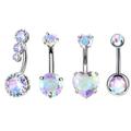 4PC Claw Belly Button Piercing Set Surgical Steel Crystal Belly Piercing Bulk Women Bee Navel Bar Pack Cz Belly Ring Lot Ombligo