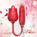 Quiet Rose Vibrator Flower Ball with 10 Gears USB Rechargeable Rose Toy for Women Red