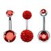 3PCS/Lot Surgical Steel Crystal Belly Button Piercing Set 14G Heart Belly Piercing Pack CZ Navel Ring Set Cute Belly Bar Bulk