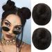 2 PCS Mini Claw Clip in Messy Cat Ears Hair Bun Extensions Wig Accessory Hairpieces for Women Girls