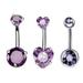 3PCS/Lot Surgical Steel Crystal Belly Button Piercing Set 14G Heart Belly Piercing Pack CZ Navel Ring Set Cute Belly Bar Bulk