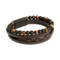 Quinlirra Easter Bracelets for Women Clearance Men s Woven Leather Bracelet Hand Woven Stone Beaded Men s Leather Magnetic Titanium Steel Bracelet Hand