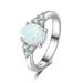 Quinlirra Easter Rings for Women Clearance Opal Ring Round Opal White Stone Hand Jewelry Fashion Jewelry Ring Easter Decor