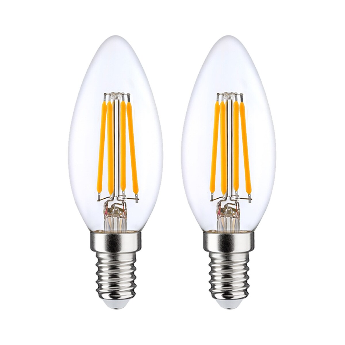 7H SEVENON Packung mit 2 LED Kerzenlampen Filament E14 4W Equi.40W 470lm 2700K 25000H 7hSevenOn Premium Image