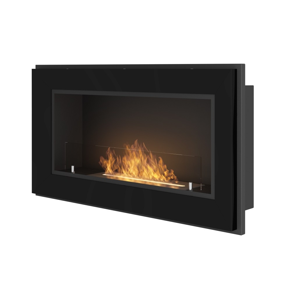 SOLOLED Frame 900 SimpleFire Einbau-Bioethanolkamin mit schwarzem Glas Image