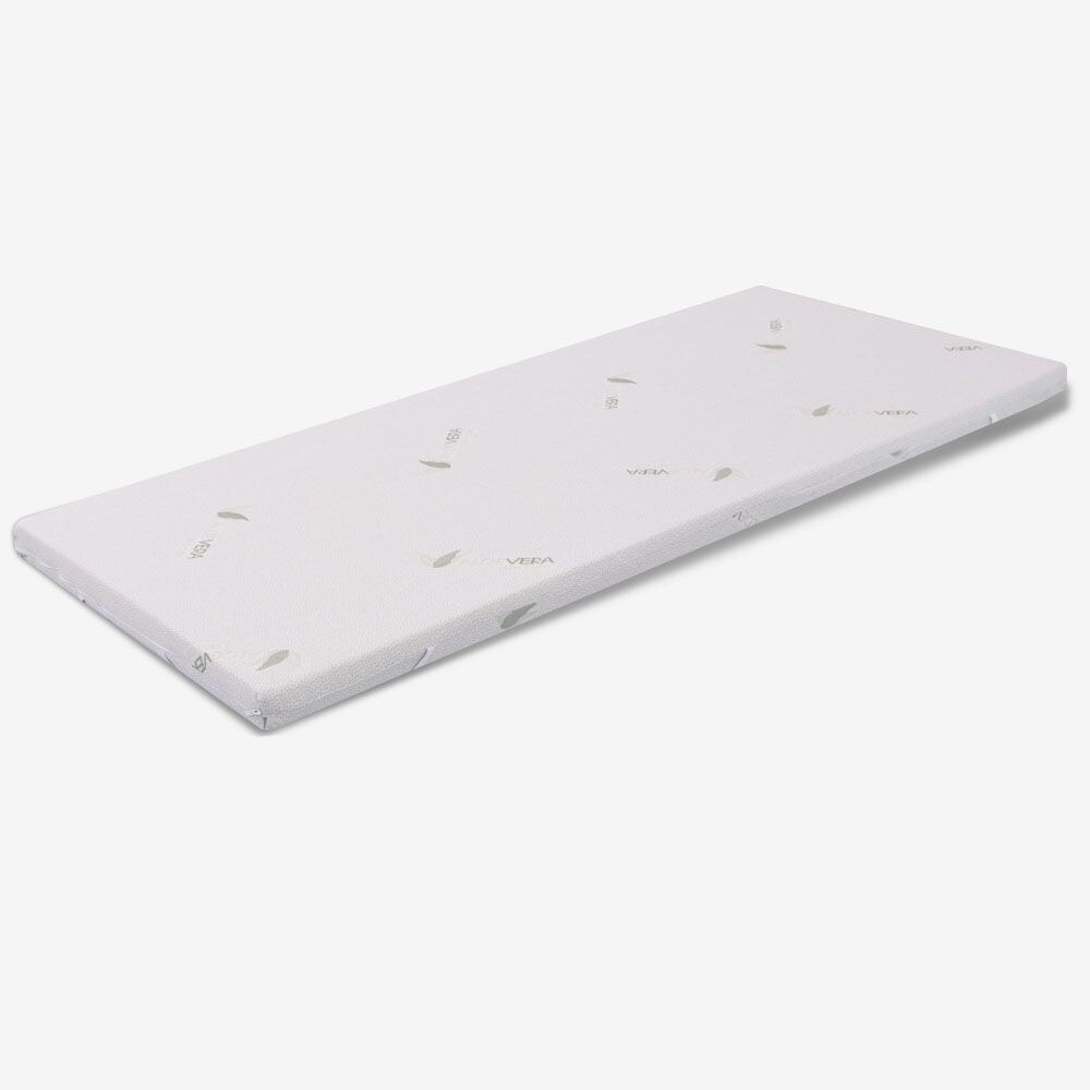 MiaSuite Topper aus Waterfoam 170x200 - 3 cm hoch, abziehbar, Gewebe Aloe Vera| Matratzenauflage H3 Image