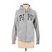 Zip Up Hoodie: Gray Marled Tops - Women's Size X-Small