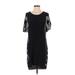 BCBGMAXAZRIA Casual Dress - Shift: Black Graphic Dresses - Women's Size Small