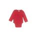 Old Navy Long Sleeve Onesie: Red Solid Bottoms - Size 6-12 Month