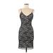 Alice + Olivia Casual Dress - Party Plunge Sleeveless: Black Print Dresses - Women's Size 6