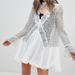 Free People Dresses | Free People Tell Tale White Lace Tunic Mini Dress Or Top Size Medium | Color: Black/White | Size: M