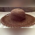 Free People Accessories | Free People Amelia Scalloped Crochet Sun Hat Brown Nwt | Color: Brown | Size: Os