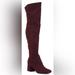 Nine West Shoes | Nine West Begone Faux Suede Over The Knee Boots New Size 7 Burgundy/Wine | Color: Brown/Red | Size: 7