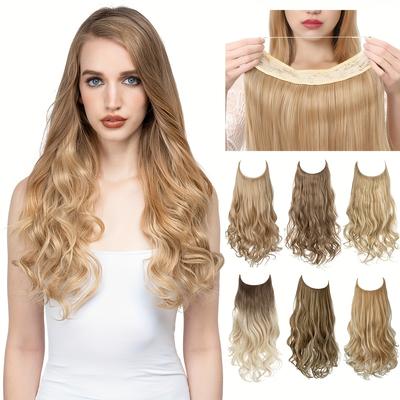 Halo Hair Extensions Invisible Wire Wavy Curly Lon...