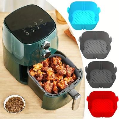 1pc/2pcs Square Air Fryer Silicone Pot, Reusable Air Fryers Liners Oven Baking Tray Home Kitchen Air Fryer Accessories 7.67''x6.49''x1.96''