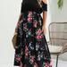 Plus Size Ombre Print Cold Shoulder Maxi Dress, Women's Plus Slight Stretch Elegant Short Sleeve Long Prom Dress