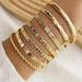 7pcs/set Vintage Elegant Hexagon Star Twist Design Bangle Bracelet Golden Color Hand Jewelry Gift