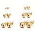 2pcs/pair 3-8mm Silver/black/golden/rose Golden Ball Shaped Stud Earrings Of 316l Medical Stainless Steel Hypoallergenic For Men And Women