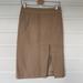 J. Crew Skirts | J. Crew || 100% Wool Houndstooth Pencil Skirt With Front Slit; Size 4 | Color: Cream/Tan | Size: 4