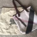 Burberry Bags | Burberry Mega Check Victoria Tote Bag. Authentic | Color: Black/Cream | Size: Os