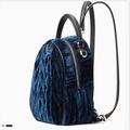 Kate Spade Bags | Kate Spade Quilted Crushed Velvet Mini Convertible Backpack | Color: Blue | Size: Os