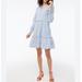 J. Crew Dresses | J. Crew Striped Mini Dress With Ruffle Trim | Color: Blue/White | Size: 14