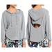 Free People Tops | Free People Modal Heather Grey Cut-Out Back Hoodie Sweatshirt Top | Color: Gray | Size: Xs