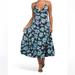 Free People Dresses | Free People Finer Things Printed Midi Dress Nwt Size Xs | Color: Black/Blue | Size: Xs