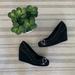 Coach Shoes | Coach Issy Black Logo Wedge Buckle Heels | Color: Black/Silver | Size: 6.5