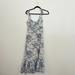 Zara Dresses | Blue White Flowy Midi Dress | Color: Blue/White | Size: Xs