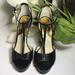 Michael Kors Shoes | Michael Kors Black Leather Open Toe & Ankle Strap Heels Shoes. Size 8 | Color: Black/Gold | Size: 8