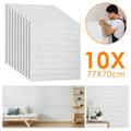 10 pcs 7077cm 3D relief Sticker Autocollant Papier Peint brique blanc 3D Revetement Mural,effet