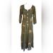 Anthropologie Dresses | Anthropologie Figueroa & Flower Embroidered Tiered Dress Sz Small | Color: Brown/Green | Size: S