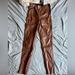 Zara Pants & Jumpsuits | High Waisted Faux Leather Skinny Leggings | Color: Brown | Size: Xs