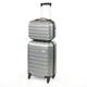 Pierre Cardin Voyager Hard Suitcase - Travel Luggage with 4 Spinner Wheels | Telescopic Drag Handle | Hard-Sided Shell Suitcases CL893 (Charcoal Grey, Small & Underseat)