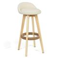 BZFAZ Barstools Counter Chairs 360° Swivel Bar Stools, Dining Chair, High Stool for Pub Café Breakfast Bar, Counter, Kitchen and Home with Linen Seat and Wood Framed (White 63cm) Star of Light