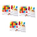 BESTonZON 3 Sets Preschool Children Building Blocks Toys Math Learning Toy Kids Math Toy Early Education Supply Calculating Toy Kids Educational Playthings Puzzle Baby Sand Teaching Aids