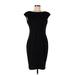 London Times Cocktail Dress - Sheath Crew Neck Short sleeves: Black Solid Dresses - Women's Size 10