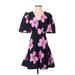 Kate Spade New York Casual Dress - Mini V-Neck Short sleeves: Purple Print Dresses - Women's Size 0