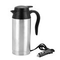 24V Kettle for Lorry, 750ml Truck Kettle Fast Boil Travel Car Kettle with Cigarette Lighter Socket Portable Hot Water Kettle Electric Mug Kettle for Tea Coffee