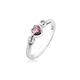 Fingerring NENALINA "Bandring Herz Cubic Zirkonia Edelstein 925 Silber" Fingerringe Gr. 58 mm, mit Steinen, Silber 925 (Sterlingsilber), 2 mm, silberfarben (silber, pink) Damen Fingerringe