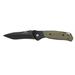 Bear OPS Bear Swipe 4 Assisted Opening Folding Knife 3.25in Sandvik 14C28N Stainless Steel Black/Green G10 Handle w/ Black Finish Blade A-400-B4-B