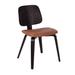 Corrigan Studio® Faux Leather Dining Side Chair Wood/Upholstered in Black/Brown | 31.3 H x 18.7 W x 20.87 D in | Wayfair