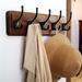 HIGEMZ Coat Rack Wall Mounted w/ 5 Coat Hooks, Heavy Duty Wooden Wall Coat Hanger in Black | Wayfair H082CYKMHB