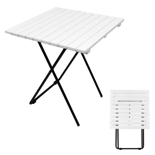 Lex Holz Metall Klapptisch Beistelltisch klappbar Holzfarbe weiß Kieferholz klein : Weiss Image