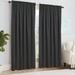 Latitude Run® Max out Curtains Rod Pocket Linen Textured 100% out Drapes for Bedroom Living Room Curtain Polyester in Black | 50" W x 96" L | Wayfair