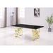 Everly Quinn Corenthia Rectangular 78.74" L Dining Table Metal in Black/Gray | 29.92 H x 78.74 W in | Wayfair 3708DA4F33684238948DD10923B4A011