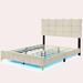 Everly Quinn Zephyra Platform Bed Wood & /Upholstered/Velvet in Brown | 47.2 H x 62.6 W x 85 D in | Wayfair A18119EF403249238ED85AF0206F8037